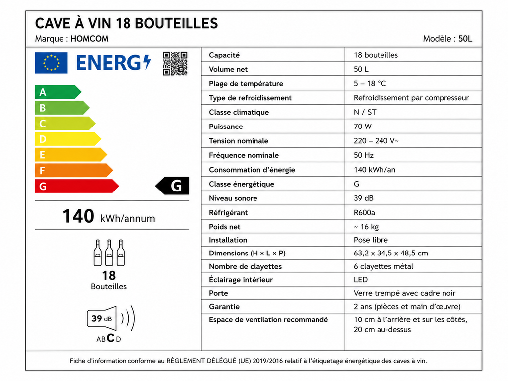 Cave à Vin 18 Bouteilles | Maison Vinéra