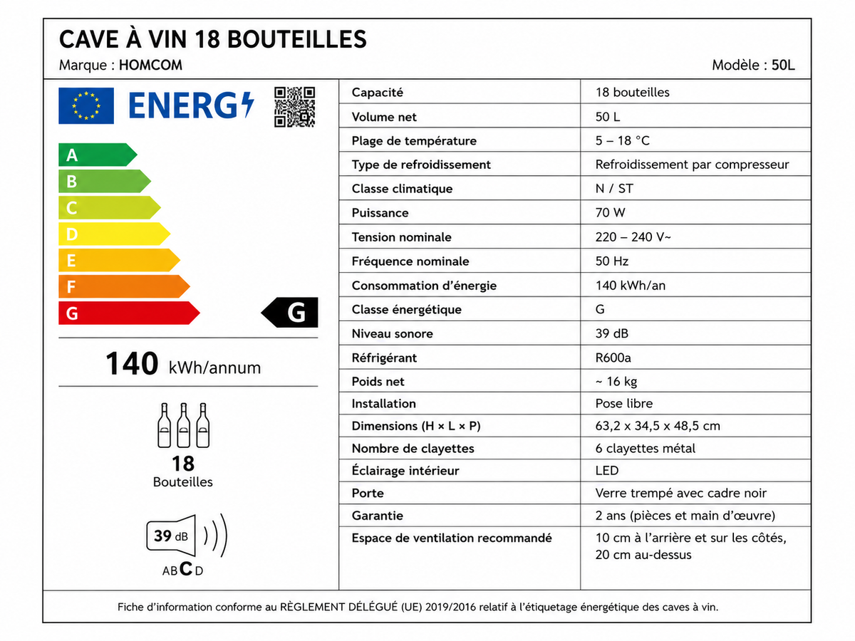 Cave à Vin 18 Bouteilles | Maison Vinéra