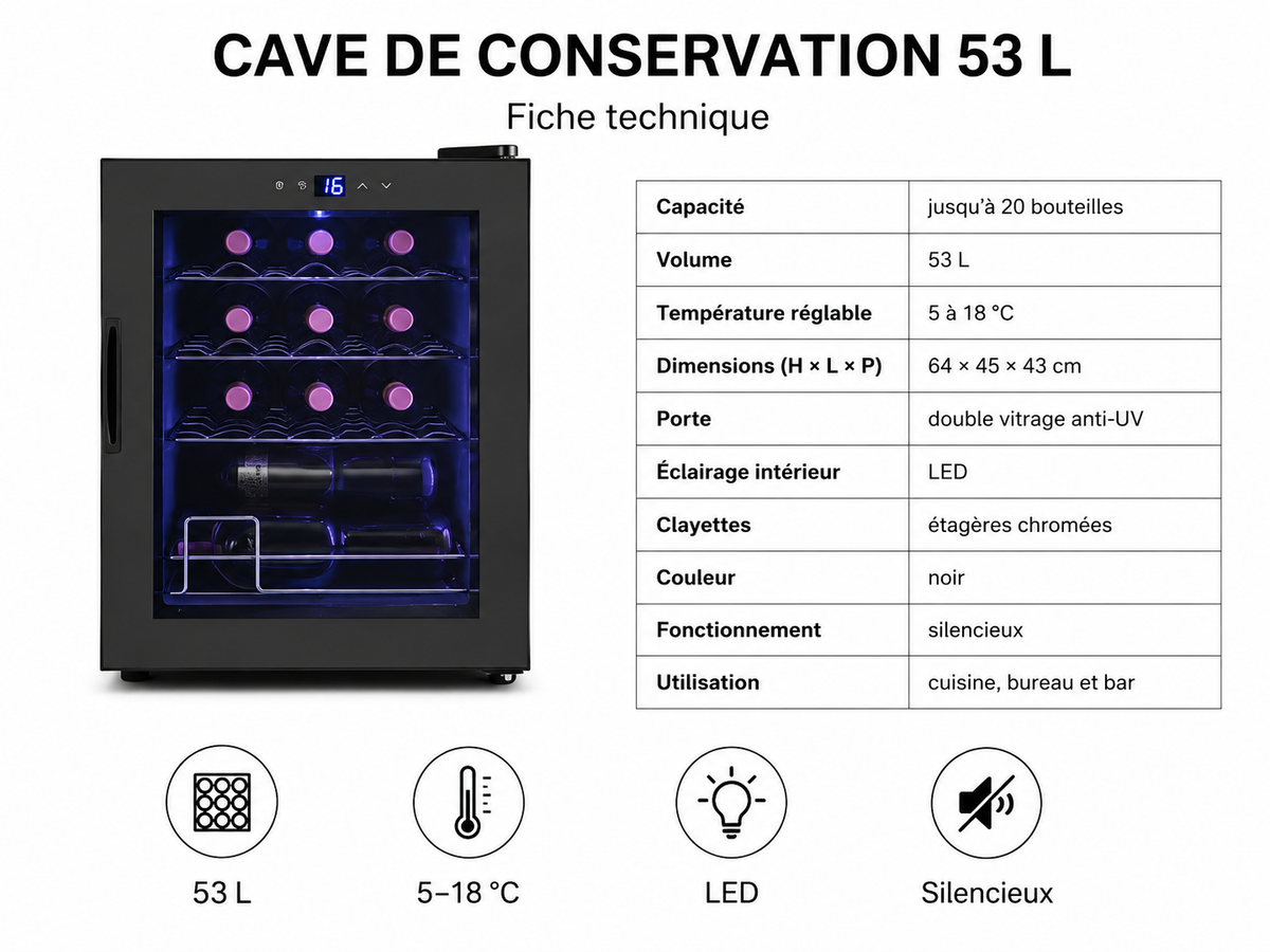 Cave à Vin 20 Bouteilles | Maison Vinéra